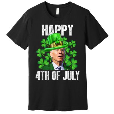 Happy 4th Of July Confused Funny Joe Biden St Patricks Day Premium T-Shirt