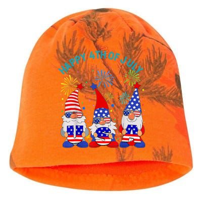 Happy 4th Of July Gnome American US Flag 4th Of July Kati - Camo Knit Beanie