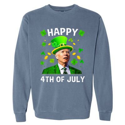 Happy 4th Of July Confused Funny Joe Biden St Patricks Day Garment-Dyed Sweatshirt