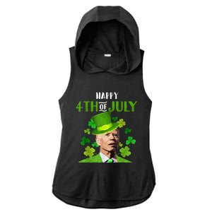 Happy 4th Of July Confused Funny Joe Biden St Patricks Day Ladies PosiCharge Tri-Blend Wicking Draft Hoodie Tank