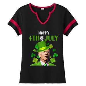 Happy 4th Of July Confused Funny Joe Biden St Patricks Day Ladies Halftime Notch Neck Tee