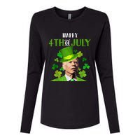 Happy 4th Of July Confused Funny Joe Biden St Patricks Day Womens Cotton Relaxed Long Sleeve T-Shirt