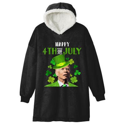 Happy 4th Of July Confused Funny Joe Biden St Patricks Day Hooded Wearable Blanket