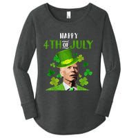 Happy 4th Of July Confused Funny Joe Biden St Patricks Day Women's Perfect Tri Tunic Long Sleeve Shirt