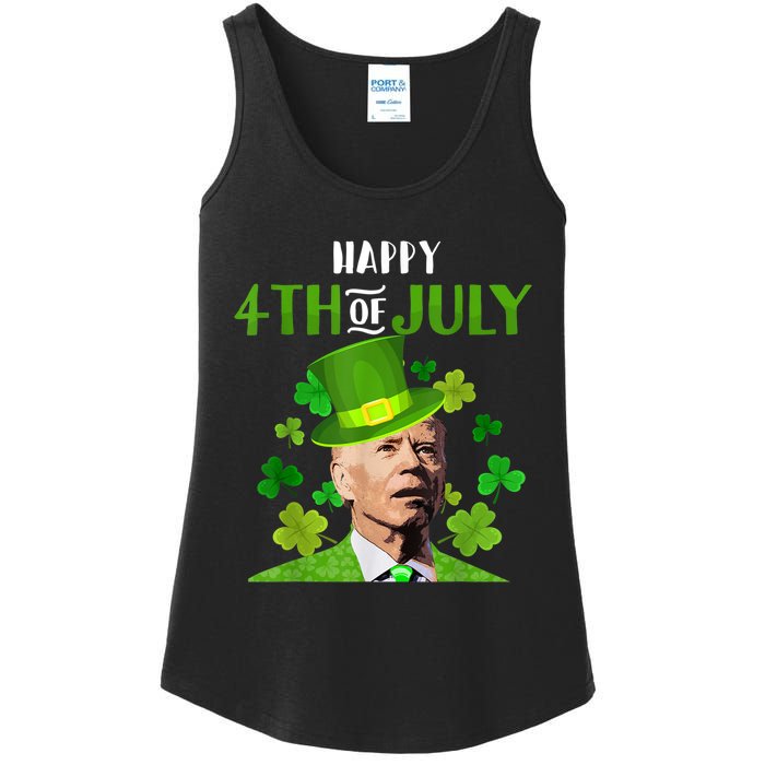 Happy 4th Of July Confused Funny Joe Biden St Patricks Day Ladies Essential Tank