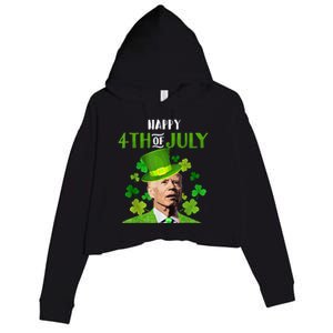 Happy 4th Of July Confused Funny Joe Biden St Patricks Day Crop Fleece Hoodie