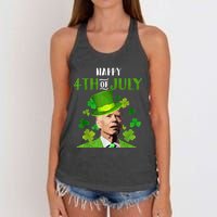 Happy 4th Of July Confused Funny Joe Biden St Patricks Day Women's Knotted Racerback Tank