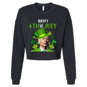 Happy 4th Of July Confused Funny Joe Biden St Patricks Day Cropped Pullover Crew