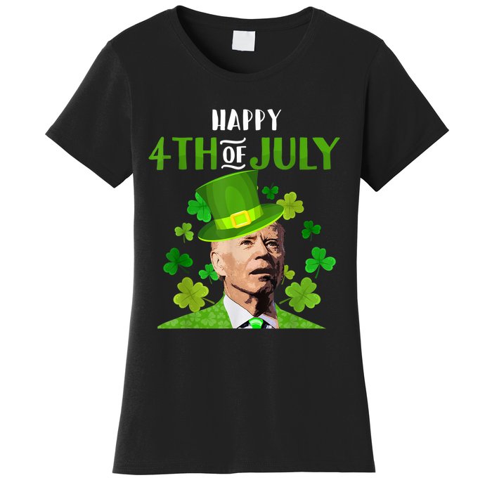 Happy 4th Of July Confused Funny Joe Biden St Patricks Day Women's T-Shirt