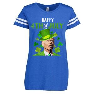 Happy 4th Of July Confused Funny Joe Biden St Patricks Day Enza Ladies Jersey Football T-Shirt