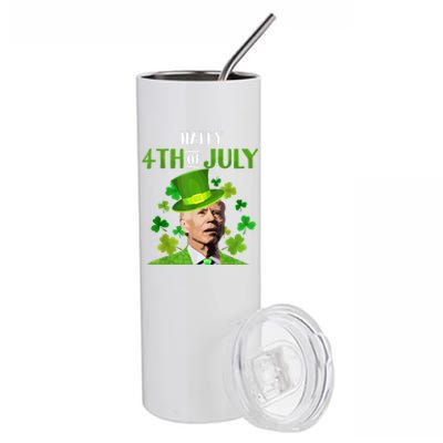 Happy 4th Of July Confused Funny Joe Biden St Patricks Day Stainless Steel Tumbler