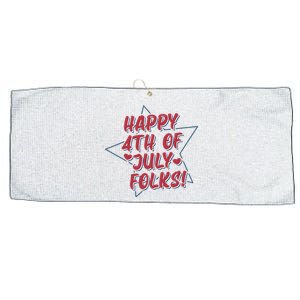 Happy 4th Of July Folks Large Microfiber Waffle Golf Towel