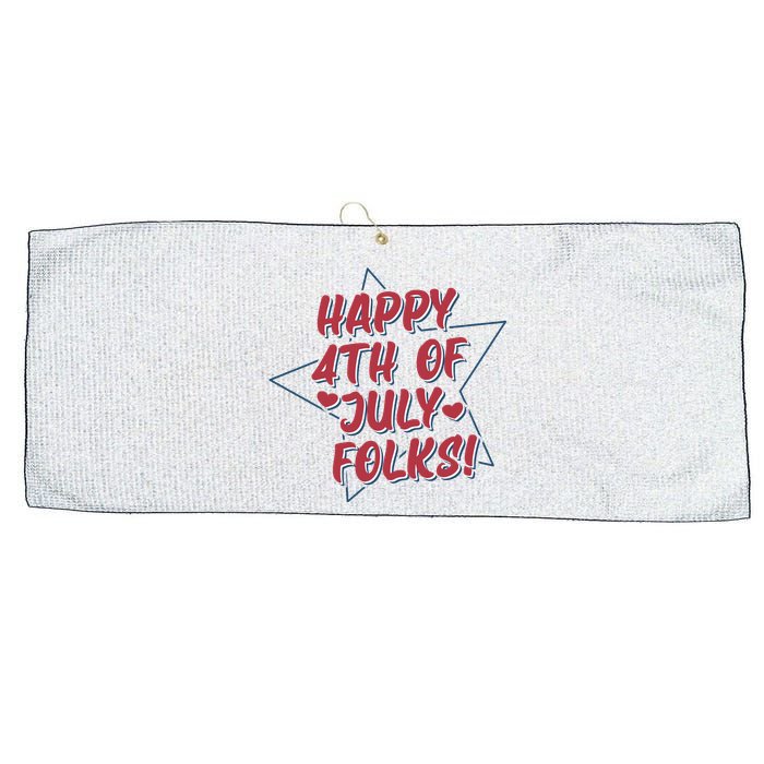 Happy 4th Of July Folks Large Microfiber Waffle Golf Towel