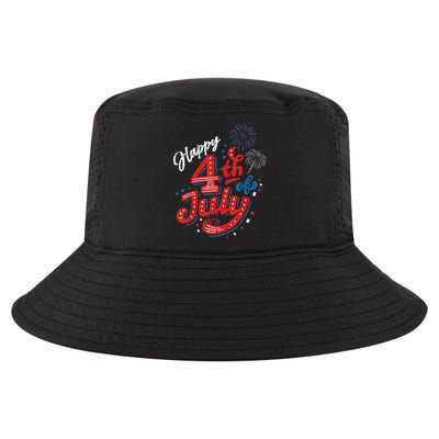 Happy 4th Of July Cool Independence Day Patriotic American Cool Comfort Performance Bucket Hat