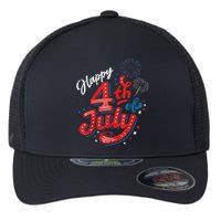 Happy 4th Of July Cool Independence Day Patriotic American Flexfit Unipanel Trucker Cap