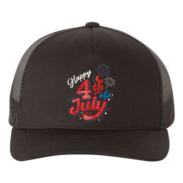 Happy 4th Of July Cool Independence Day Patriotic American Yupoong Adult 5-Panel Trucker Hat