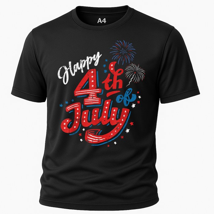 Happy 4th Of July Cool Independence Day Patriotic American Cooling Performance Crew T-Shirt