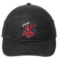 Happy 4th Of July Cool Independence Day Patriotic American 7-Panel Snapback Hat