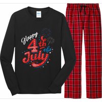 Happy 4th Of July Cool Independence Day Patriotic American Long Sleeve Pajama Set