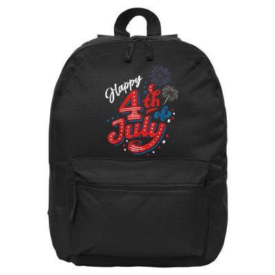 Happy 4th Of July Cool Independence Day Patriotic American 16 in Basic Backpack