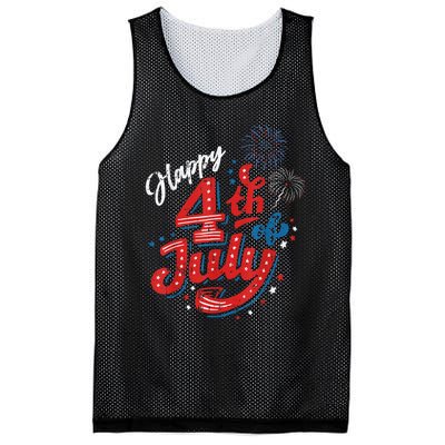 Happy 4th Of July Cool Independence Day Patriotic American Mesh Reversible Basketball Jersey Tank