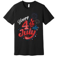 Happy 4th Of July Cool Independence Day Patriotic American Premium T-Shirt