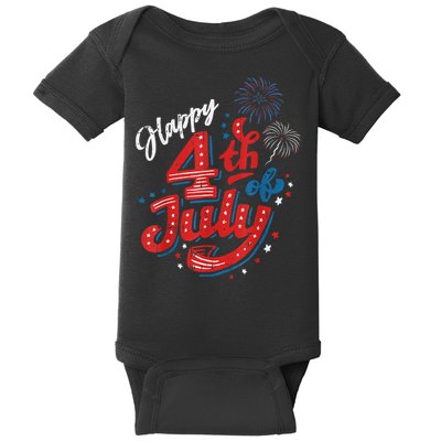Happy 4th Of July Cool Independence Day Patriotic American Baby Bodysuit