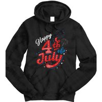 Happy 4th Of July Cool Independence Day Patriotic American Tie Dye Hoodie