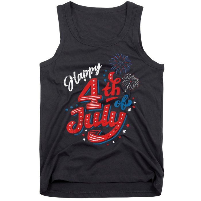 Happy 4th Of July Cool Independence Day Patriotic American Tank Top