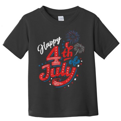 Happy 4th Of July Cool Independence Day Patriotic American Toddler T-Shirt