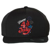 Happy 4th Of July Cool Independence Day Patriotic American Wool Snapback Cap