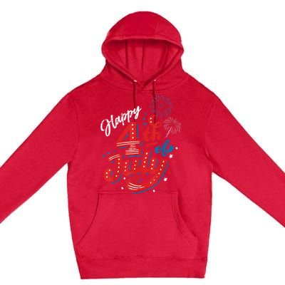 Happy 4th Of July Cool Independence Day Patriotic American Premium Pullover Hoodie