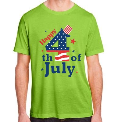 Happy 4th Of July Patriotic American Us Flag Women Adult ChromaSoft Performance T-Shirt