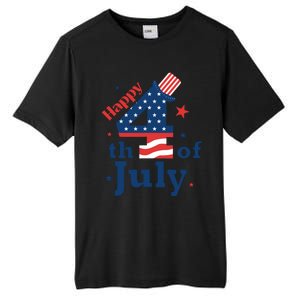 Happy 4th Of July Patriotic American Us Flag Women Tall Fusion ChromaSoft Performance T-Shirt