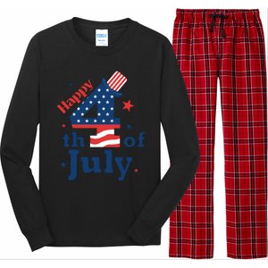 Happy 4th Of July Patriotic American Us Flag Women Long Sleeve Pajama Set