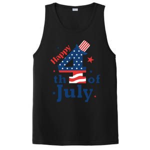 Happy 4th Of July Patriotic American Us Flag Women PosiCharge Competitor Tank