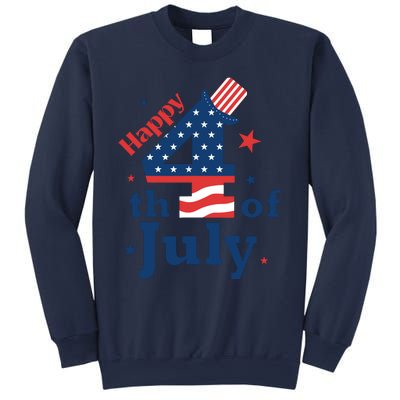 Happy 4th Of July Patriotic American Us Flag Women Sweatshirt