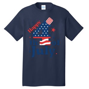 Happy 4th Of July Patriotic American Us Flag Women Tall T-Shirt