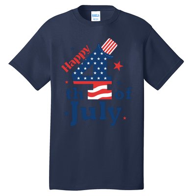 Happy 4th Of July Patriotic American Us Flag Women Tall T-Shirt