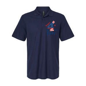 Happy 4th Of July Patriotic American Us Flag Women Softstyle Adult Sport Polo