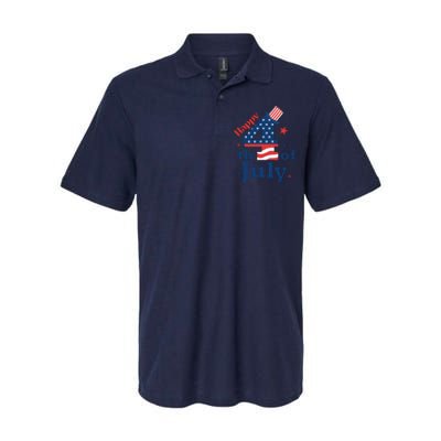 Happy 4th Of July Patriotic American Us Flag Women Softstyle Adult Sport Polo