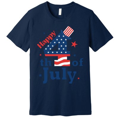 Happy 4th Of July Patriotic American Us Flag Women Premium T-Shirt