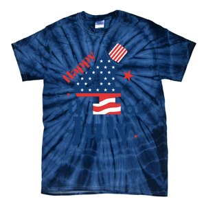 Happy 4th Of July Patriotic American Us Flag Women Tie-Dye T-Shirt