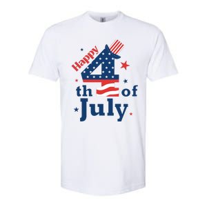 Happy 4th Of July Patriotic American Us Flag Women Softstyle CVC T-Shirt