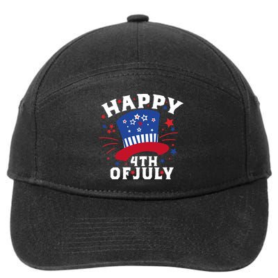 Happy 4th Of July Festive Celebration 7-Panel Snapback Hat