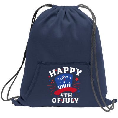 Happy 4th Of July Festive Celebration Sweatshirt Cinch Pack Bag