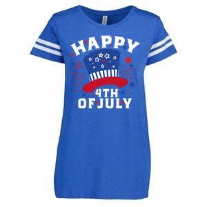 Happy 4th Of July Festive Celebration Enza Ladies Jersey Football T-Shirt