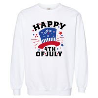 Happy 4th Of July Festive Celebration Garment-Dyed Sweatshirt