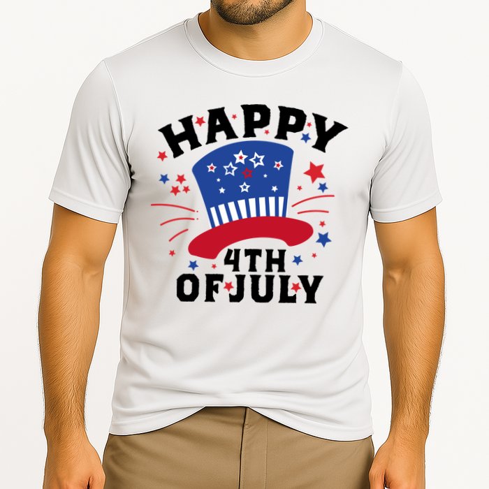 Happy 4th Of July Festive Celebration Cooling Performance Crew T-Shirt