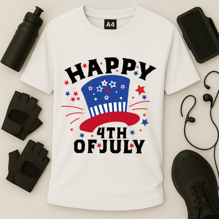 Happy 4th Of July Festive Celebration Cooling Performance Crew T-Shirt